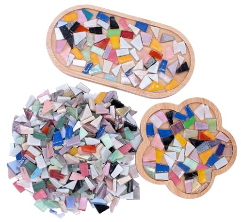 TETEWEVER Pierres de mosaïque colorées pour le bricolage, 500 g
