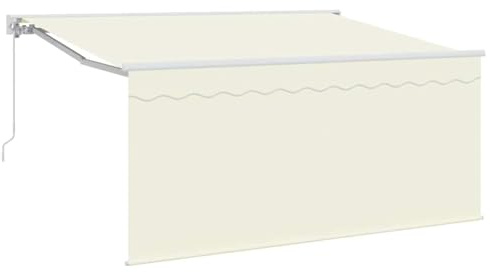 Coespram Tenda da sole retrattile 300 x 200 cm, tenda da sole con braccio articolato per terrazza e balcone, protezione solare manuale in poliestere e alluminio, resistente alle intemperie, bianco