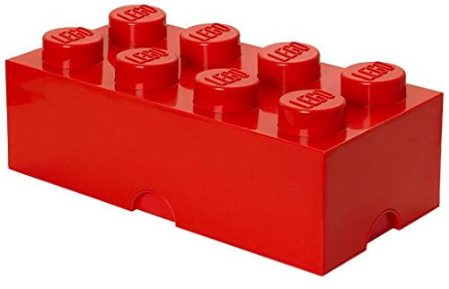 Boîte de Rangement LEGO Brique 8 Plots rouge - Boîte Empilable avec Couvercle, 12,1 l – Produit LEGO, Rangement Bureau, Chambre, Boîte à Jouets