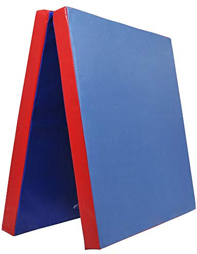 Klappbare Turnmatte – RG 22 kg/m³ – faltbare Matte für Gymnastik, Kinderturnen & Training – weiche Bodenmatte (Blau - Rot, 200 x 100 x 8 cm)