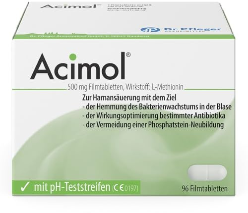 Acimol Acimol 500 mg mit pH-Teststreifen, 96 St. Tabletten | Zur Harnansäuerung mit L-Methionin