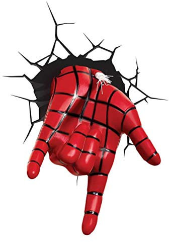 Marvel 3D Light FX – Spider-Man LED Wall Light with Crack Effect – Plastic – Red