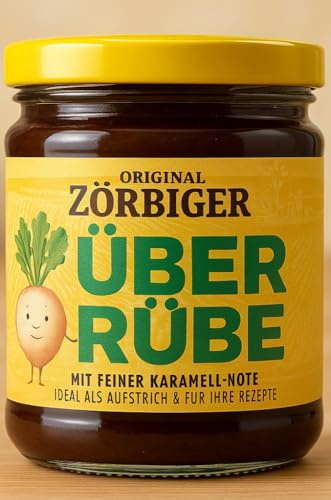 Zörbiger Überrübe - 350g Zuckerrübensirup - Klassischer Brotaufstrich | Traditionelle Spezialität aus Zuckerrüben, ideal zum Süßen und Backen, inklusive DDR-Kochbuch und Grußkarte.
