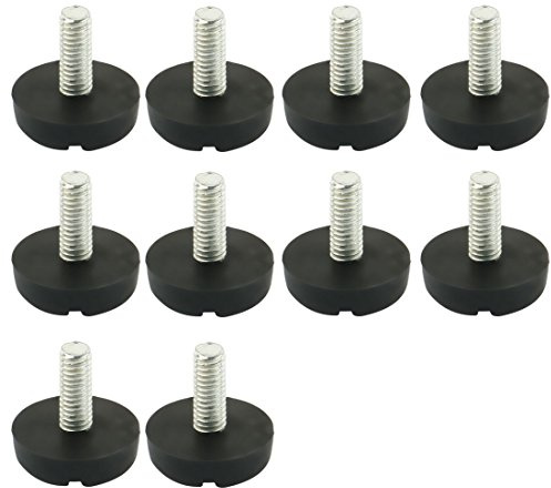 sourcing map 10 Stück Möbelfüße Verstellbar M6 x 20 mm Gewinde-Tischfüße | Zum Anschrauben, 20 mm Sockel