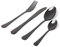 Sabichi 195883 Glamour Matte Black 16pc Cutlery Set, Flatware Set for Four People, Includes Table Knife, Fork, & Spoons.
