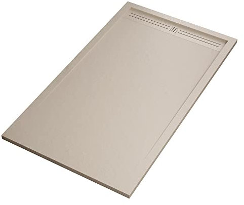 OLIMPO DOCCE - Piatto doccia in marmo resina Crema pietra cemento GRID - 70x120
