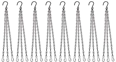 INCREWAY 8 Packs Hanging Chains with Hooks, Black Hanging Basket Chains Replacement Hanger for Bird Feeders, Planters, Lanterns and Ornaments