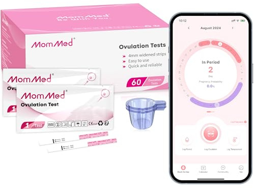 MomMed Ovulation Test Strips(LH60), Fertility Test for Women with 60 Collection Cups, LH Test Strips, OPK Test Strips, High Sensitivity Result for Women Home Testing, Accurate Results in 5 Minutes