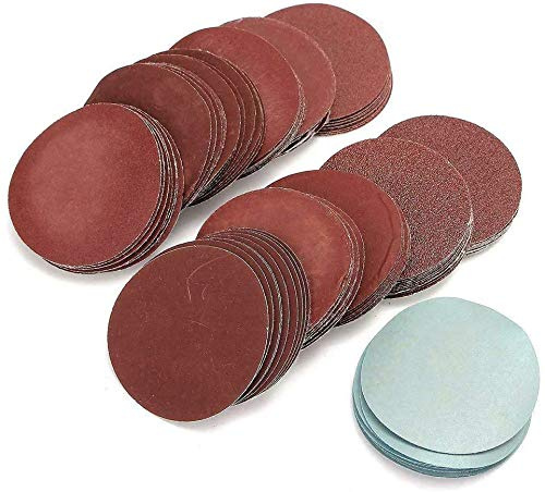 Lot de 100 disques abrasifs abrasifs de 50 mm grain 80-3000 pour papier abrasif abrasif crochet et boucle pour perceuse, outil rotatif et papier de sable Assortiment