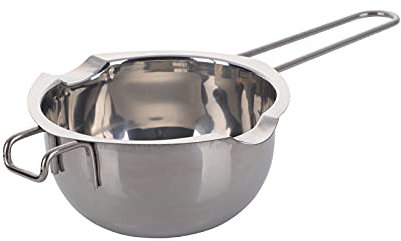 Meisha Stainless Steel Double Boiler Melting Pot with Heat Resistant Handle, Baking Tools for Melting Chocolate, Butter, Cheese, Candy and Candle Making(400ML)-Silver