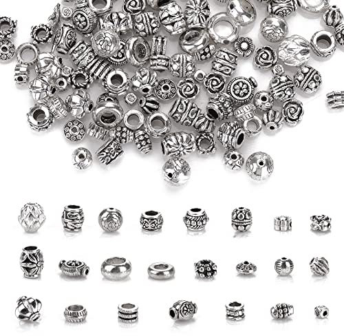 Grevosea silverdistanspärlor i 100 g lösa smycken tillverkning tibetansk antik silvermetalllegering för gör-det-själv-armband halsband örhänge hantverk tillbehör