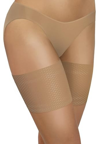 Sesto Senso Sexy Muslo Bandas Encaje Elásticas Antirozaduras con Cuatro Tiras de Silicona Beige 55-60 S