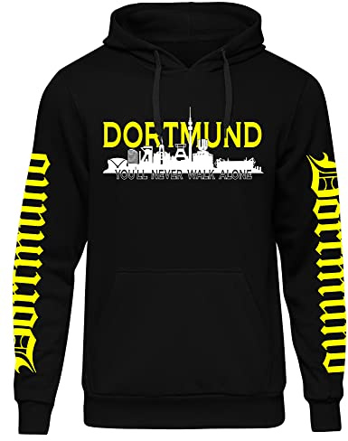 UGLYSHIRT Dortmund über Alles Herren Kapuzenpullover | Dortmund Pullover Skyline Hoodie