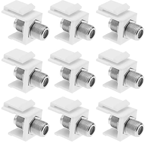YINETTECH Keystone-Modulen zum Einrasten, F-Buchse auf Buchse, Patchfeld, Patchfeld, Keystone-Buchse, für DVB-S DVB-S2 F-Koaxialkabel, 20 Stück