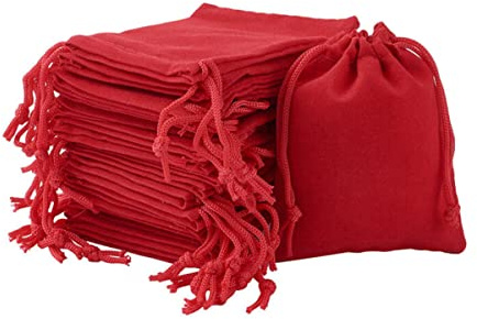 100 Stück Kordelzug-Samtbeutel für Hochzeit, Party, Geschenkbeutel für Weihnachten, Valentinstag, Schmuck, Geschenkverpackung, 8,9 x 6,9 cm