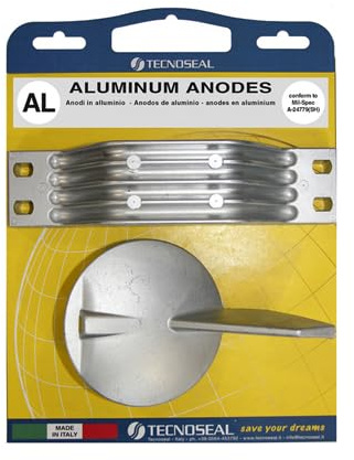 Tecnoseal Anoden-Set, kompatibel mit Yamaha-Außenbordmotoren, Ersatzteil für Opiumfuß, Außenbord, Propeller Trim ASSE (150-200 HP)