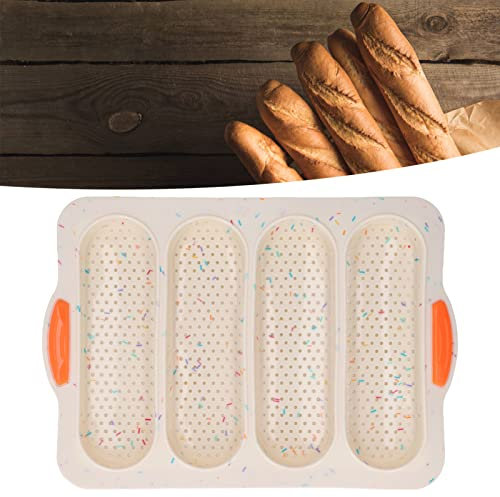 Silicone Baguette Mold, Non-Stick 4 Wave Loaves, French Toast Baking Tray, Baking Mold, Perforated Silicone Molds, Bread Mold(c)