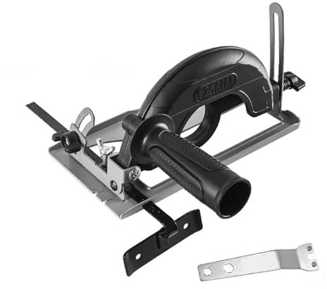 Führungsschlitten Winkelschleifer Halterung Ø 100 /125mm, schutzrahmen zum eisenschneiden, Einstellbarer Winkel 0-45°, Schnitttiefe 0~40mm (Ø 125 mm + Führung)