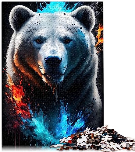 Eisbär-Portrait-Puzzle, 1000 Teile, Papppuzzle, Holzpuzzle mit vollständig ineinandergreifenden und zufällig geformten Teilen, 19,7 x 29,5 Zoll
