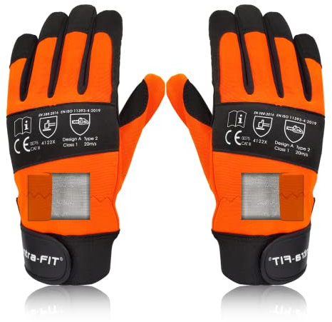 Intra-FIT Chainsaw Gloves Saw Protectionon on Both Hands, CLASS 1, Latest Standard EN ISO 11393-4, EN 388: 4122X Cut-resistance Gloves