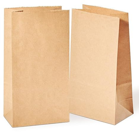 Guheake Papiertüten 100 STK Braun, 18 x 9 x 5.5 cm Braune Geschenktüten Tüten, Kraftpapiertüten klein DIY Bodenbeutel Geschenkverpackung Adventskalender tüte Halloween Weihnachten Geburtstag