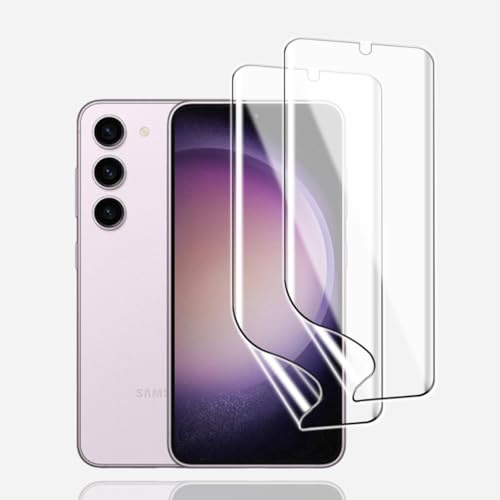 Displayschutzfolie für Samsung Galaxy S23, 2 Stück TPU Schutzfolie Weiche HD Klar Flexible Transparente Hydrogel Folie TPU Film | Flexible TPU-Hydrogel-Folie, selbstheilend, mit Kratzschutz, hohe Klarheit, Fingerabdruck- und Gesichtserkennung