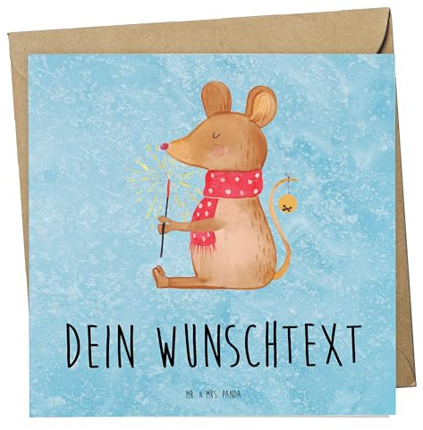 Mr. & Mrs. Panda Personalisierte Karten Maus Weihnachten - Geschenke, Postkarte, grußkarte personalisiert, Mäuschen, Weihnachtsgruß, Frohe, Weihnachtsmotiv, Grußkarten, karte