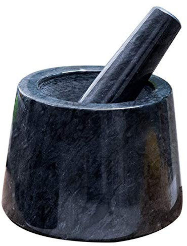 CTCOIJRN Ensemble mortier et Pilon, broyeur à épices en Granit Robuste, Grand Bol à mortier, Guacamole, épices de Cuisine, broyeur à Pesto