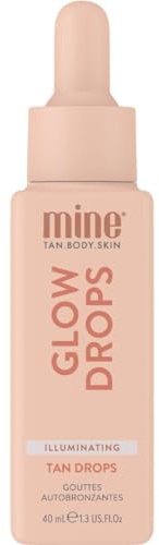 Minetan Illuminating Glow Tan Drops | Clear Facial Self Tanning Bronzer Serum | Daily Tanner Boosting Drops, Face & Body, Infused | Vitamin C, Hydrating, Radiant Skin Finish | 1.3 Fl Oz