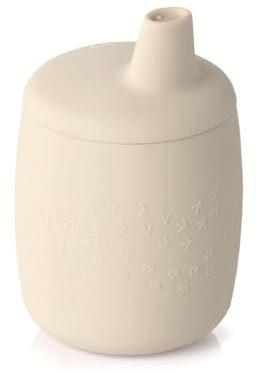 Jané Bicchiere Apprendimento in Silicone Antigoccia, Convertibile, BPA Free, Antibatterico, Beige