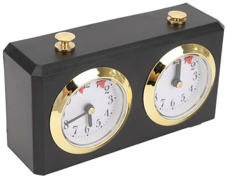 Keenso Mechanische Schachuhr Zum Aufziehen, Genaues Timing, Professionelles Spielerlebnis für Schach, Chinesisches Schach (Black)