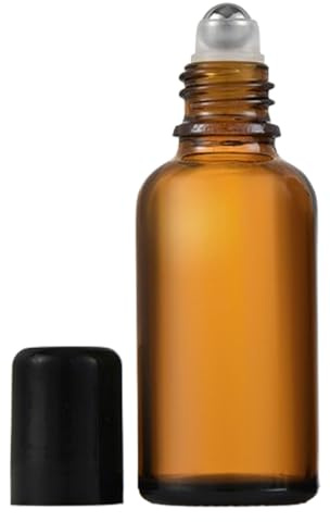 LJJCSFF 100ml Amber Glass Rollerball Bottle Roller Ball Oil Dispenser Empty Roller Containers Refillable Rolling Ball Applicator