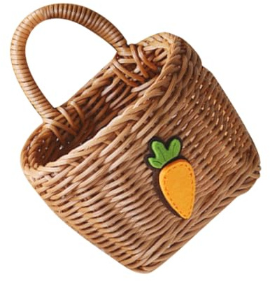 CONGARTENO Wandhängekorb Geflochten Aus Imitationsrattan Küchenorganizer Für Gemüse Und Obst Leichter Hängekorb Im Landhausstil Mit Platzsparfunktion