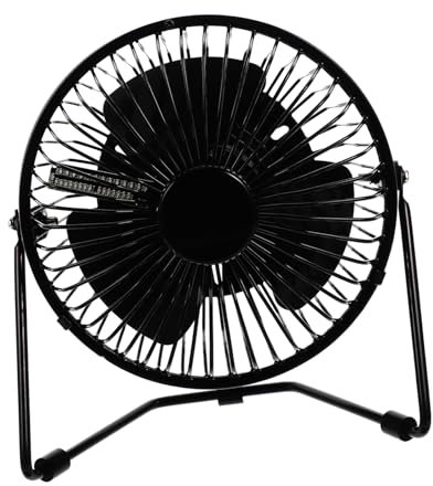 Uonlytech Mini Ventilador Usb y Reloj Led Para Escritorio, Diseño Metálico Moderno, Función Silenciosa y Pantalla De Temperatura, Ventilador Portátil Para Oficina y Uso Doméstico, Pequeño y Ajustable