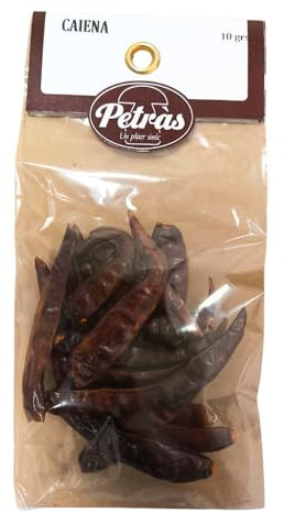 Guindillas Picantes | Petras - Cayena 10 Gr - Sabor Picante e Intenso, Ideal Para Salsas, Guisos y Adobos, Toque Picante en Cocina Mediterránea y Latinoamericana, 100% Natural, Sin Aditivos