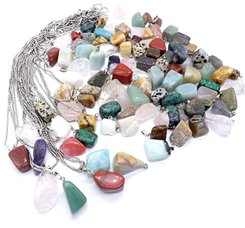 LOLIPPYY 35stücke Steinanhänger Mit Kristallanhängern Und Anhängern Für Diy Schmuckzubehör Kettenanhänger Naturstein Für Schlüsselringe Und Halsketten Ornamente
