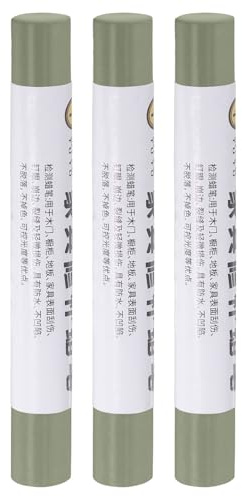 QUARKZMAN Cere per Riparazione Mobili, 3 Pz - Stick Riempitivo Cera Legno, Pennarelli Ritocco Mobili - per Graffi Fori Tavoli Scrivanie Parquet Copri Graffi, Miscela Olio Verde