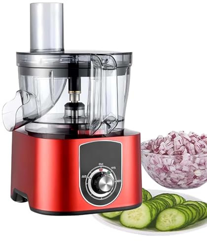 Coupe-LéGumes éLectrique, Robot Culinaire 100 Kg/H - Coupe-Oignons Automatique - Moules De 8/10 Mm Amovibles,Red