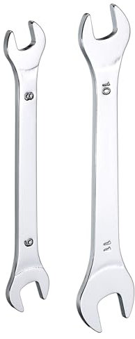 QUARKZMAN 2Pcs Clé à Fourche Double Extrémité Ouverte Clés Fines 8x9 / 10x11mm Métrique Clé Plate Ultra Fine et Petite, Polie Miroir, pour Réparation Automobile et Assemblage de Meubles
