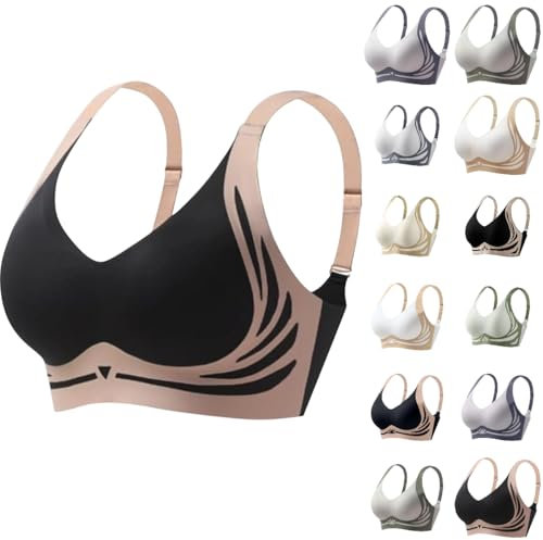 Super Gather Bra Wireless Push-up Bra, no Wire Bras for Women UK, White, Front Fastening Bras for Women UK, Dance, Bralette, Bralette Padded, Padded Crop top, 1 Pound Items