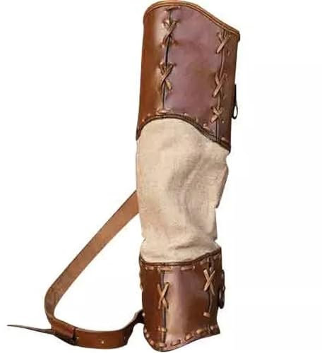 YZDKR Bogenschießen Köcher Leder Zurück Pfeil Halter Tasche Holster Schulter Gürtel Bogenschütze Kostüm Requisiten für Compound- und Recurve-Bogenübungen