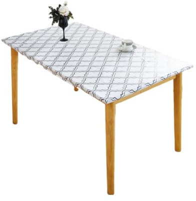 SXZAGZR Copritavolo Rettangolare Con Elastico, Tovaglia Impermeabile E Antimacchia Esterno - Resistente Al Vento E Lavabile, Ideale Per Picnic, Giardino, Feste E Campeggio (PVC) (Bianco,80x120cm)
