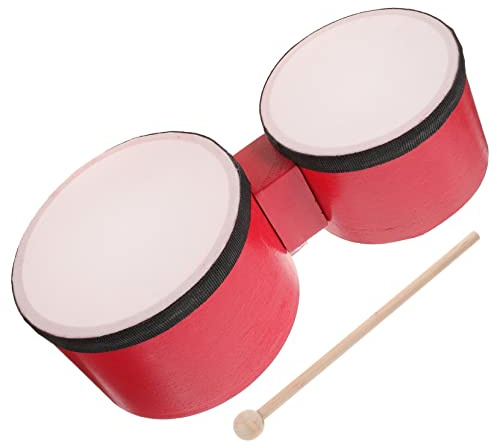 Milisten Strumenti a Percussione Giocattolo Bongo Tamburo per Ragazzo Ragazza 5-6 Pollici Resistente Design Artigianale Educativo per Sviluppo Motorio e Musicale Set Orff per Attività