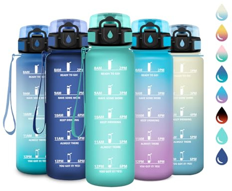 Gourde Enfant 500ml, Bouteille d'eau de Motivation avec Marqueur de Temps, Étanche et Réutilisable, Gourde avec Filtre sans BPA, Bouteille Réutilisable pour l'école, Sport, Bureau, Yoga, Camping