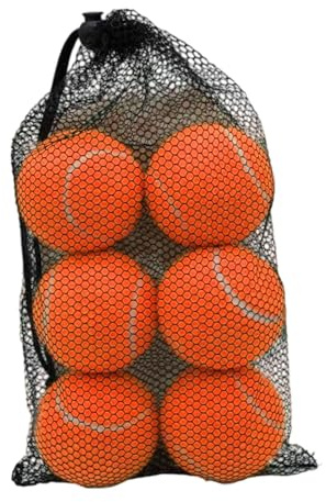 kowaku 6 Stück Tennisbälle, Wettkampf-Tennisbälle, Freizeit-Trainingsbälle, Tennisball Hund, Kindersporttraining Tennis für Tennisunterricht, Turniere, Anfänger Spaziergänge mit dem Hund, Orange