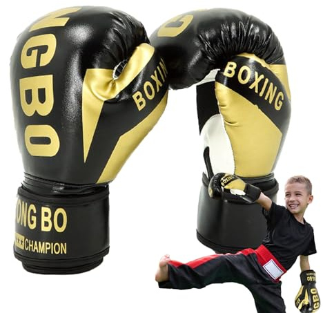 Mini guantoni da boxe per bambini, guanti da boxe imbottiti, guanti protettivi sicuri per bambini, guanti da allenamento regolabili per ragazzi e ragazze, attrezzatura per kickboxing per la gioventù