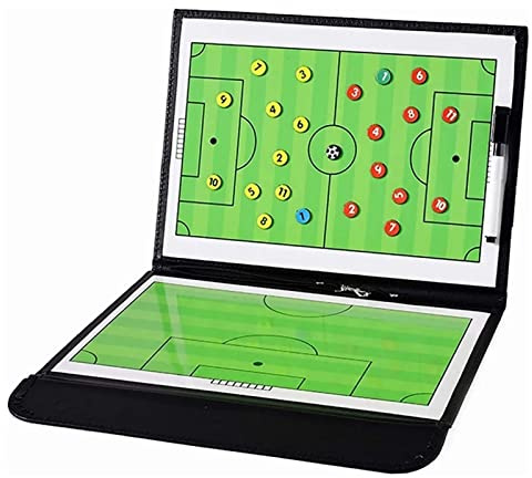 BRRNOO Tablero de Entrenamiento de Fútbol Portapapeles de Estrategia Plegable Magnética con Tarjeta de Número de Fútbol para el Entrenamiento de Fútbol de Fútbol