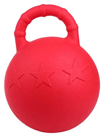 EQWQSIXD Giocattolo per cavalli, palla da gioco, gioco per animali domestici, divertente, stalla e cortile, rosso, 28 cm, 28 cm