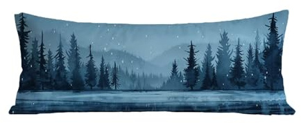 Federe Cuscino Letto 60x180 cm Velluto Cuscino Lungo Blu Cuscini Letto, Cuscini Ginocchia Per Dormire, Body Pillow Paesaggio Stampata Su Entrambi I Lati Federe Per Chi Dorme Sul Fianco Regalo G-761