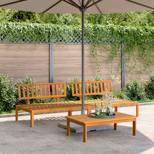 Frdhee Sofa Terrassensofa Ecksofa Loungesofa,Garten Mittelsofas aus Paletten 2 STK. Massivholz Akazie,Sitzgruppe Für Garten,Terrasse Und Balkon,Einfach Zu Montieren